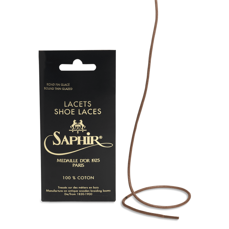 Thin Braided Laces - Tobacco Brown - Saphir Médaille d'Or #colour_34-tobacco-brown