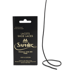 Thin Braided Laces - 01 Black - Saphir Médaille d'Or